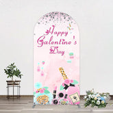 Lofaris Pink Diamonds Happy Galentines Day Arch Backdrop